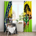 Raiders Rugby ANZAC Day Window Curtain Green Machine Mascot Rosemary Starry Night