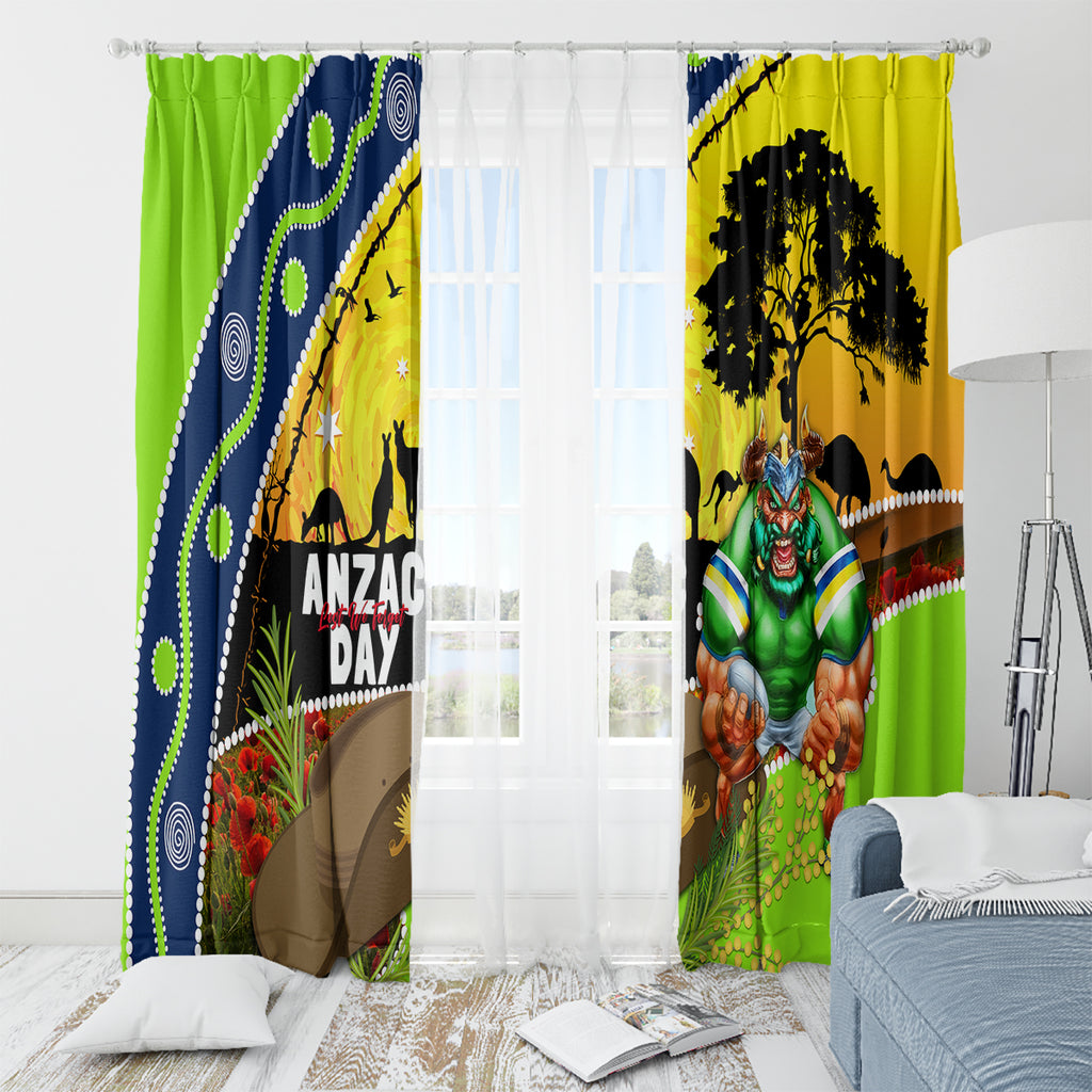 Raiders Rugby ANZAC Day Window Curtain Green Machine Mascot Rosemary Starry Night
