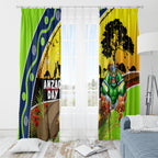 Raiders Rugby ANZAC Day Window Curtain Green Machine Mascot Rosemary Starry Night