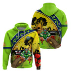 Raiders Rugby ANZAC Day Zip Hoodie Green Machine Mascot Rosemary Starry Night