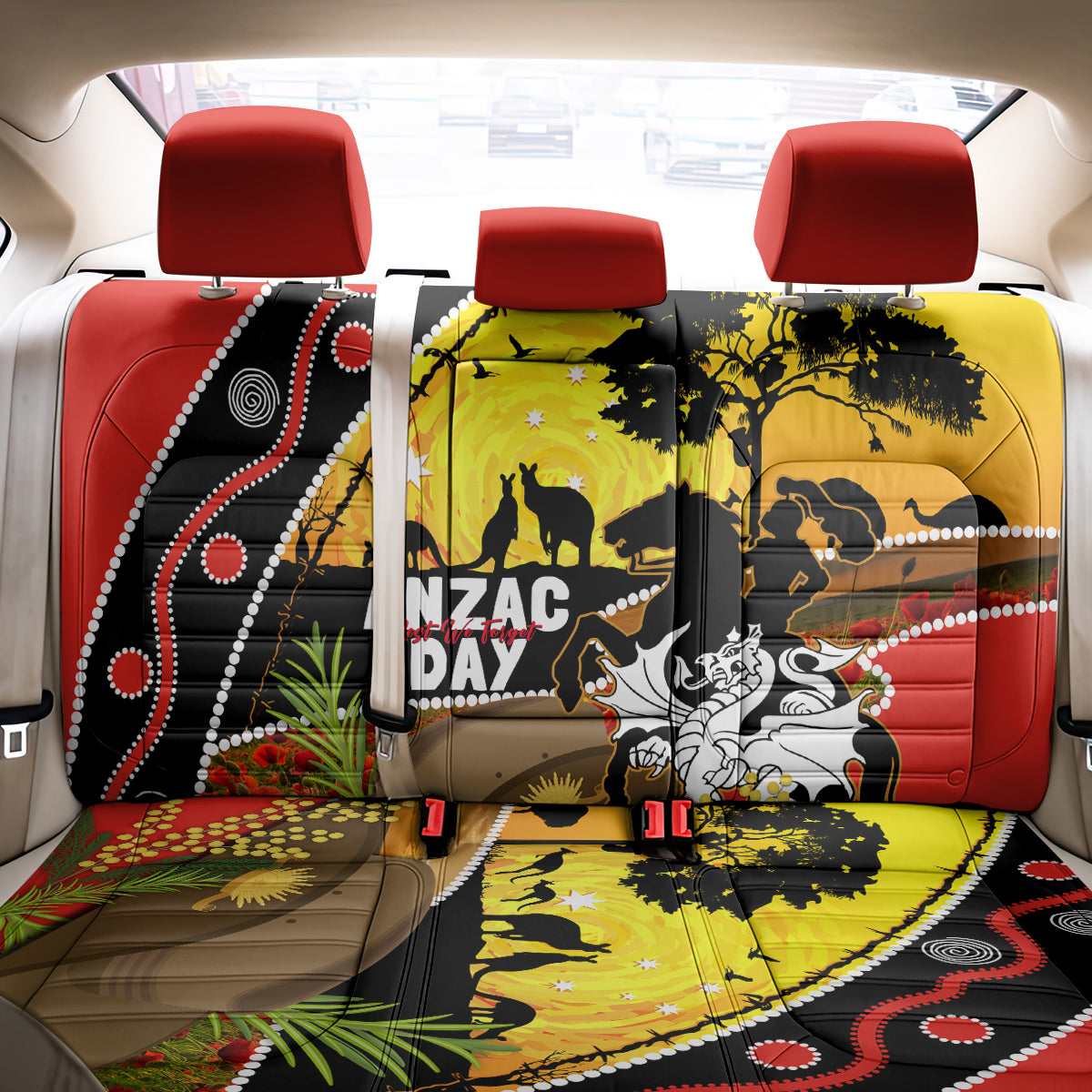 Dragons Rugby ANZAC Day Back Car Seat Cover Saints Rosemary Starry Night