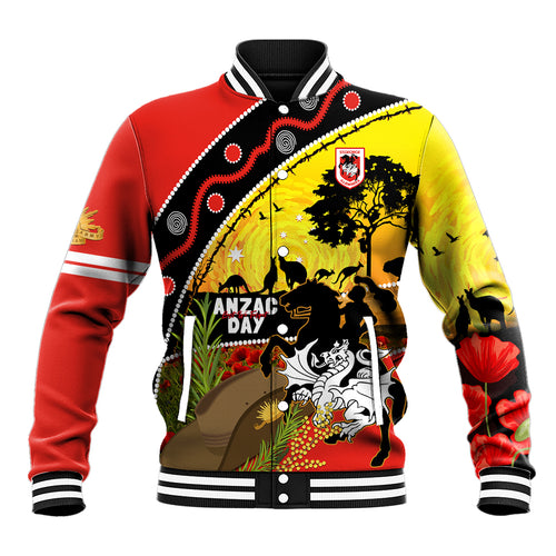 Dragons Rugby ANZAC Day Baseball Jacket Saints Rosemary Starry Night