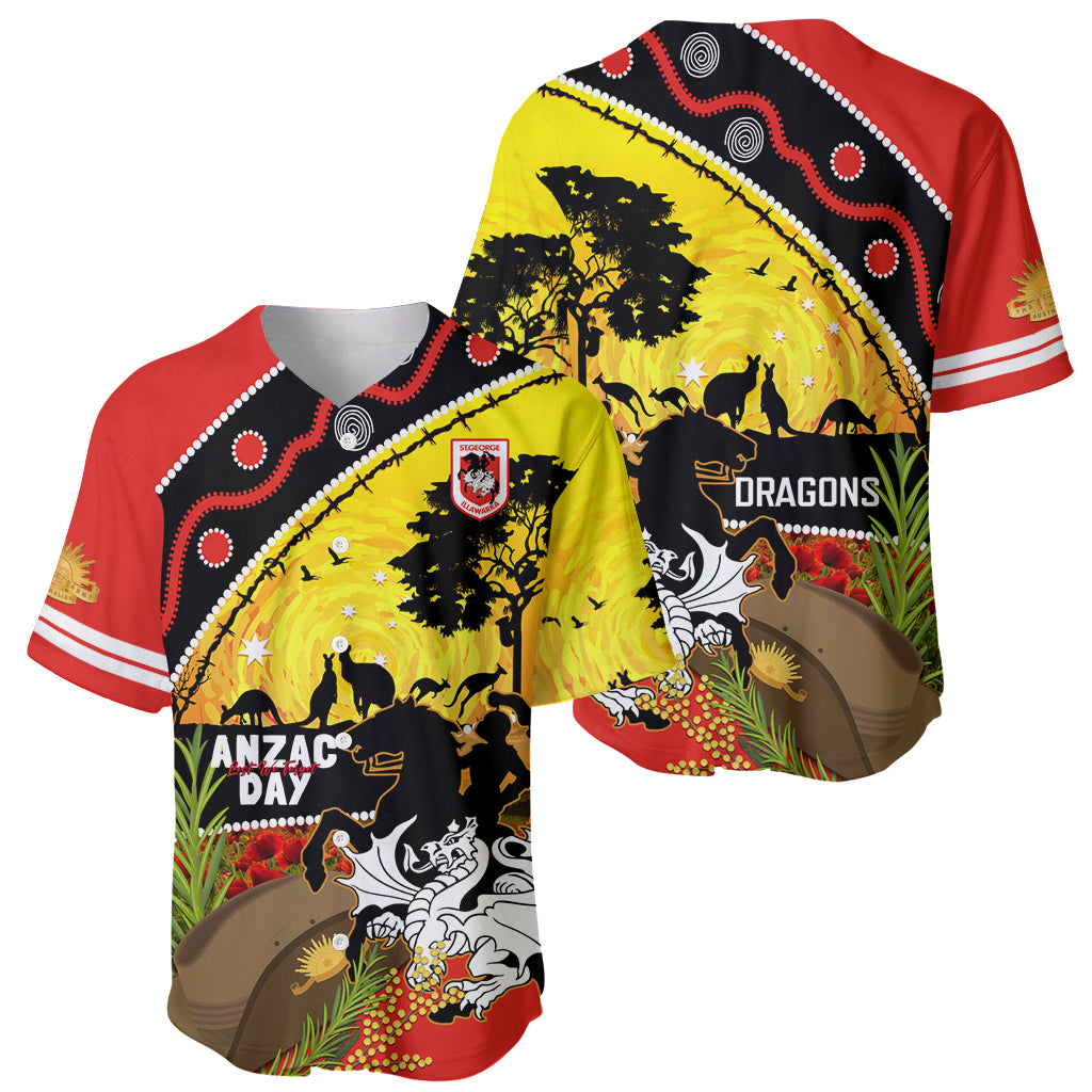 Dragons Rugby ANZAC Day Baseball Jersey Saints Rosemary Starry Night