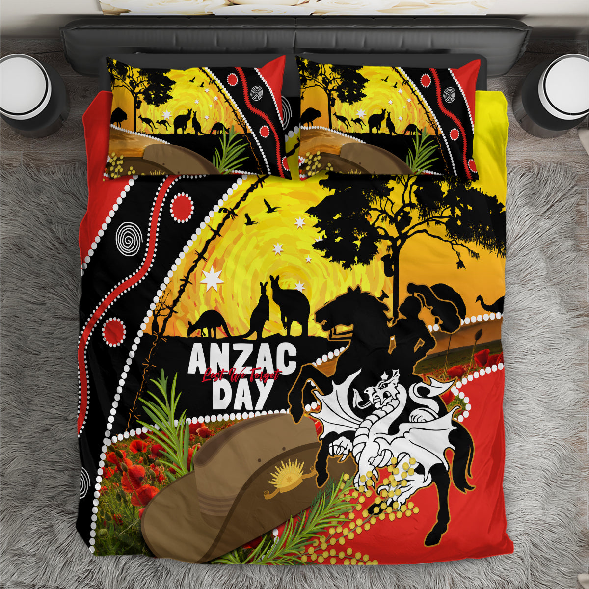 Dragons Rugby ANZAC Day Bedding Set Saints Rosemary Starry Night