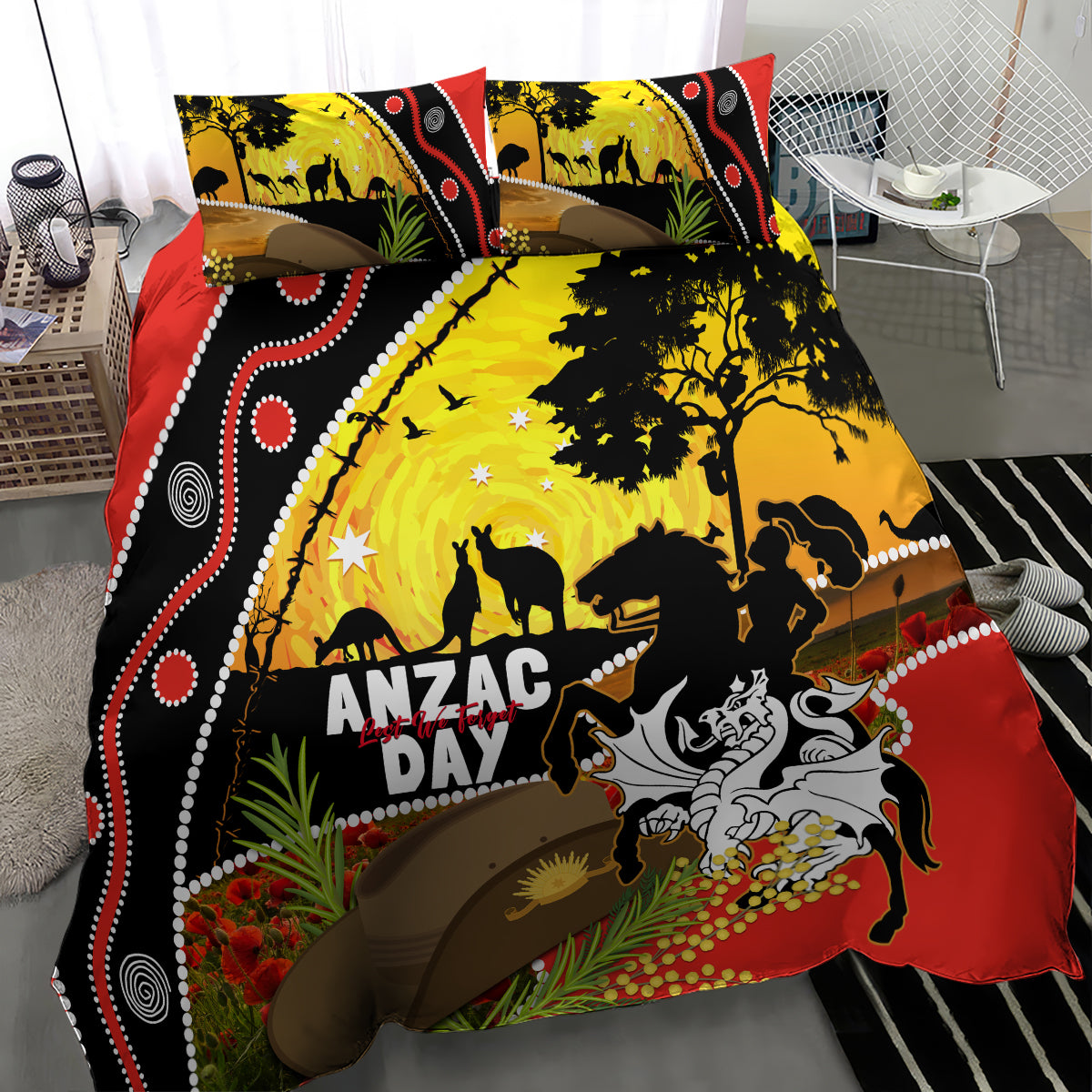 Dragons Rugby ANZAC Day Bedding Set Saints Rosemary Starry Night