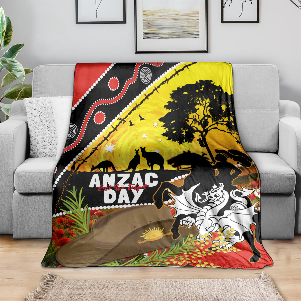 Dragons Rugby ANZAC Day Blanket Saints Rosemary Starry Night
