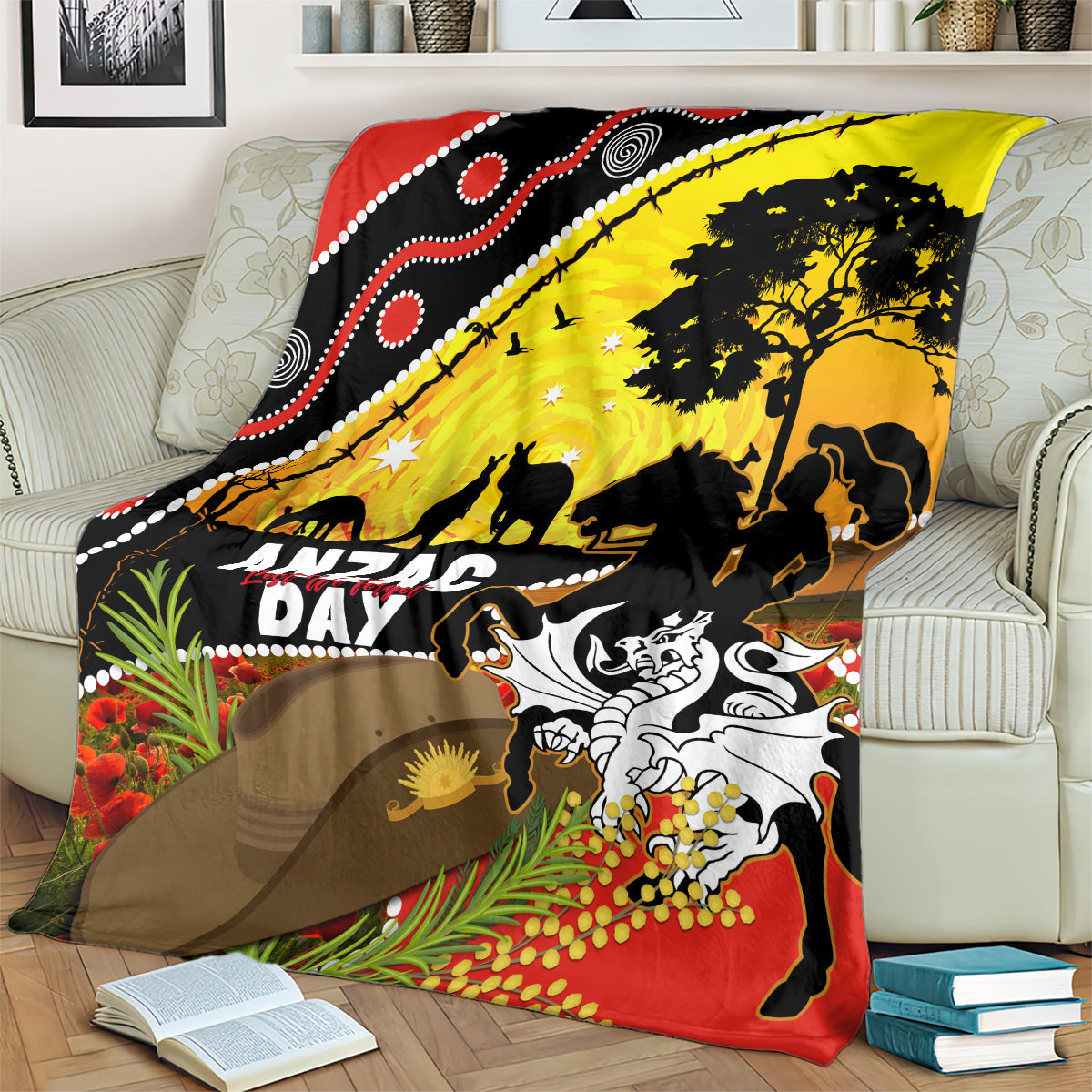 Dragons Rugby ANZAC Day Blanket Saints Rosemary Starry Night