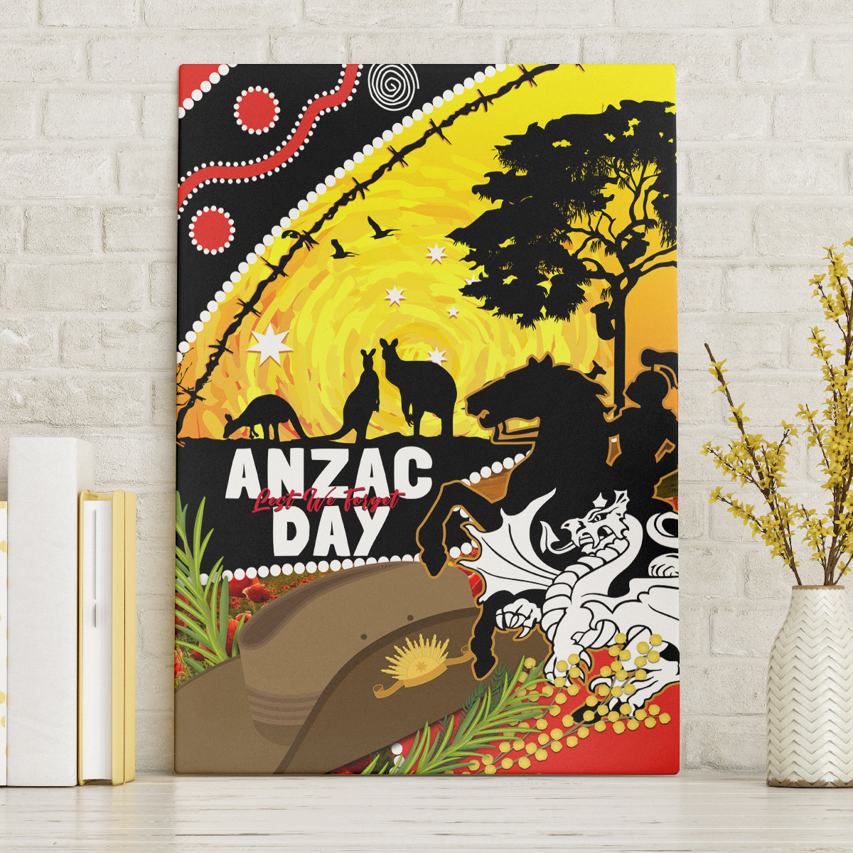 Dragons Rugby ANZAC Day Canvas Wall Art Saints Rosemary Starry Night