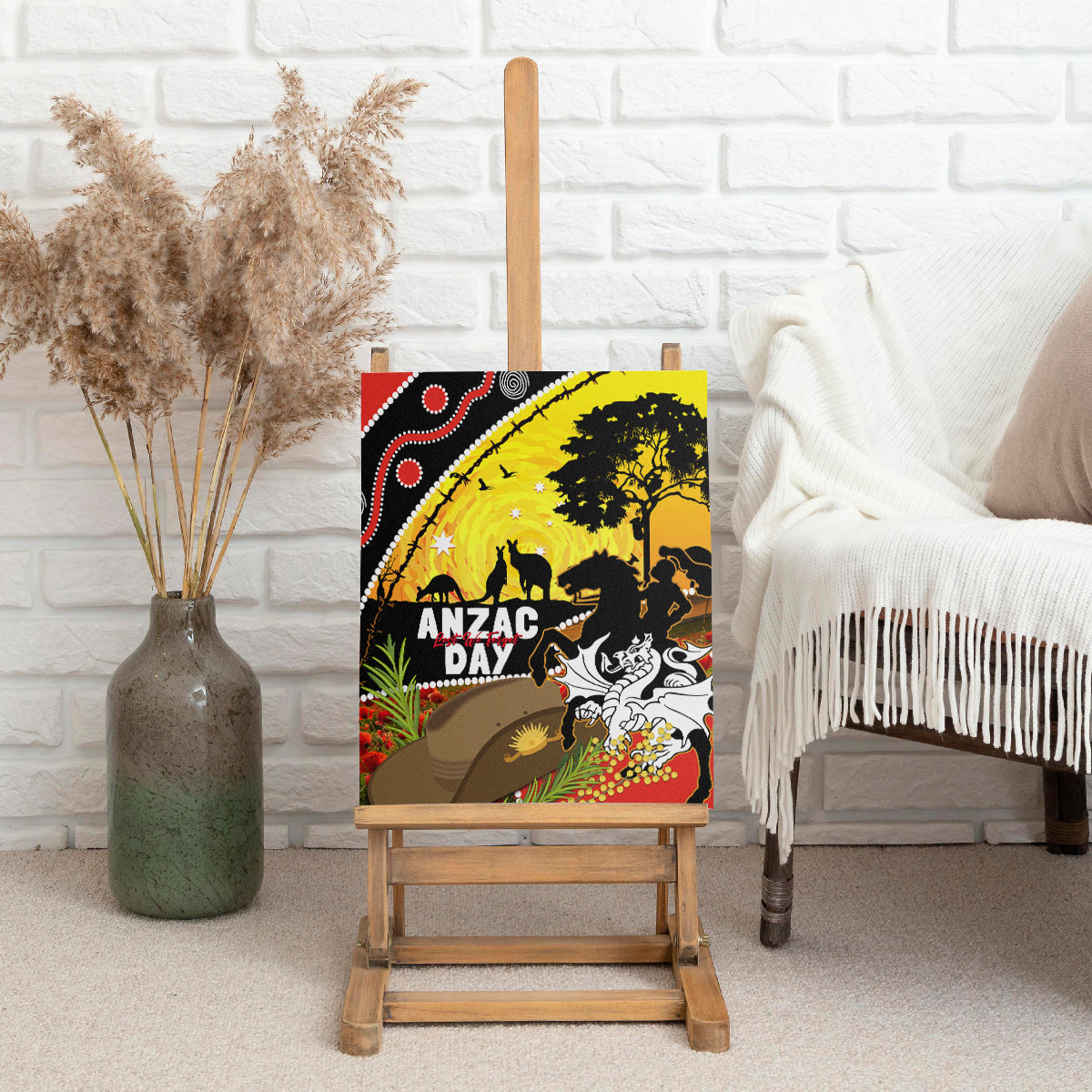 Dragons Rugby ANZAC Day Canvas Wall Art Saints Rosemary Starry Night