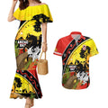 Dragons Rugby ANZAC Day Couples Matching Mermaid Dress and Hawaiian Shirt Saints Rosemary Starry Night