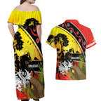 Dragons Rugby ANZAC Day Couples Matching Off Shoulder Maxi Dress and Hawaiian Shirt Saints Rosemary Starry Night