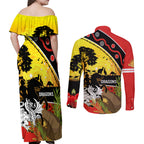 Dragons Rugby ANZAC Day Couples Matching Off Shoulder Maxi Dress and Long Sleeve Button Shirt Saints Rosemary Starry Night
