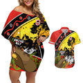 Dragons Rugby ANZAC Day Couples Matching Off Shoulder Short Dress and Hawaiian Shirt Saints Rosemary Starry Night
