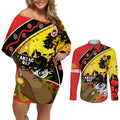 Dragons Rugby ANZAC Day Couples Matching Off Shoulder Short Dress and Long Sleeve Button Shirt Saints Rosemary Starry Night