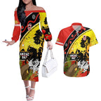 Dragons Rugby ANZAC Day Couples Matching Off The Shoulder Long Sleeve Dress and Hawaiian Shirt Saints Rosemary Starry Night