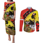 Dragons Rugby ANZAC Day Couples Matching Puletasi and Long Sleeve Button Shirt Saints Rosemary Starry Night