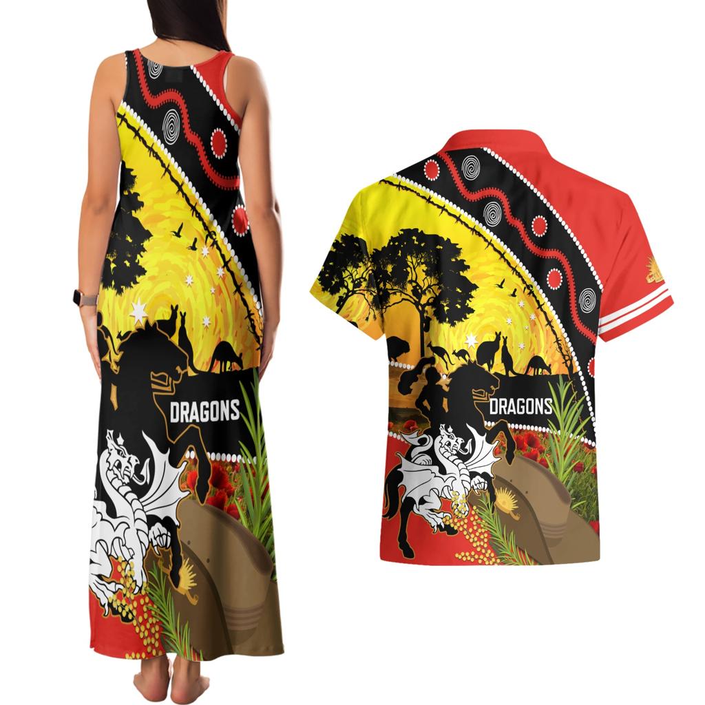 Dragons Rugby ANZAC Day Couples Matching Tank Maxi Dress and Hawaiian Shirt Saints Rosemary Starry Night