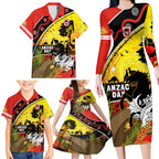 Dragons Rugby ANZAC Day Family Matching Long Sleeve Bodycon Dress and Hawaiian Shirt Saints Rosemary Starry Night