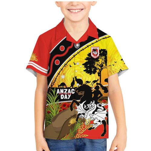 Dragons Rugby ANZAC Day Family Matching Mermaid Dress and Hawaiian Shirt Saints Rosemary Starry Night