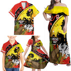Dragons Rugby ANZAC Day Family Matching Off Shoulder Maxi Dress and Hawaiian Shirt Saints Rosemary Starry Night