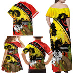 Dragons Rugby ANZAC Day Family Matching Off Shoulder Maxi Dress and Hawaiian Shirt Saints Rosemary Starry Night
