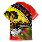 Dragons Rugby ANZAC Day Family Matching Off Shoulder Short Dress and Hawaiian Shirt Saints Rosemary Starry Night