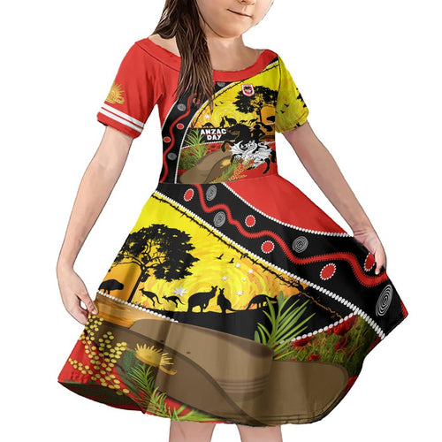 Dragons Rugby ANZAC Day Family Matching Short Sleeve Bodycon Dress and Hawaiian Shirt Saints Rosemary Starry Night