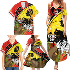 Dragons Rugby ANZAC Day Family Matching Summer Maxi Dress and Hawaiian Shirt Saints Rosemary Starry Night