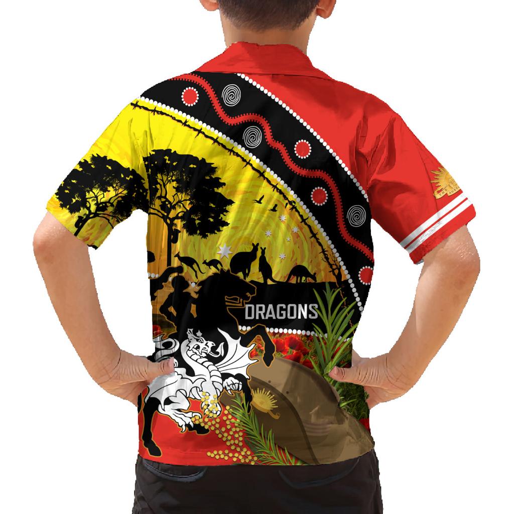 Dragons Rugby ANZAC Day Family Matching Summer Maxi Dress and Hawaiian Shirt Saints Rosemary Starry Night