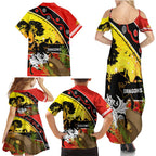 Dragons Rugby ANZAC Day Family Matching Summer Maxi Dress and Hawaiian Shirt Saints Rosemary Starry Night
