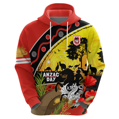 Dragons Rugby ANZAC Day Hoodie Saints Rosemary Starry Night