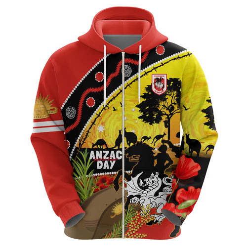 Dragons Rugby ANZAC Day Hoodie Saints Rosemary Starry Night