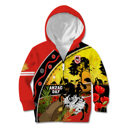 Dragons Rugby ANZAC Day Kid Hoodie Saints Rosemary Starry Night