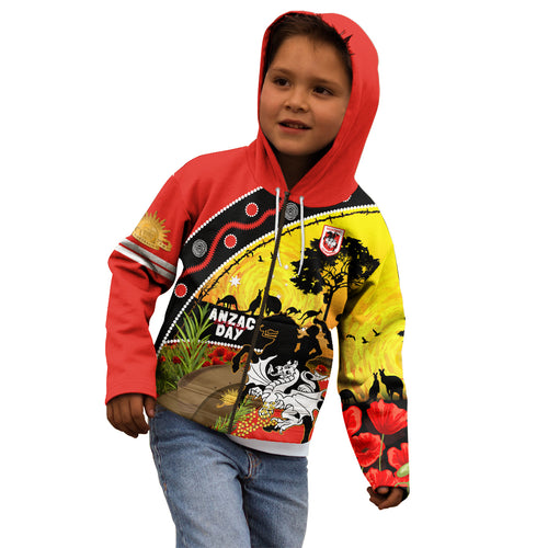 Dragons Rugby ANZAC Day Kid Hoodie Saints Rosemary Starry Night