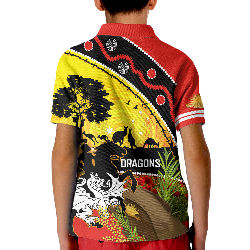 Dragons Rugby ANZAC Day Kid Polo Shirt Saints Rosemary Starry Night