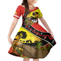 Dragons Rugby ANZAC Day Kid Short Sleeve Dress Saints Rosemary Starry Night