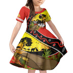 Dragons Rugby ANZAC Day Kid Short Sleeve Dress Saints Rosemary Starry Night