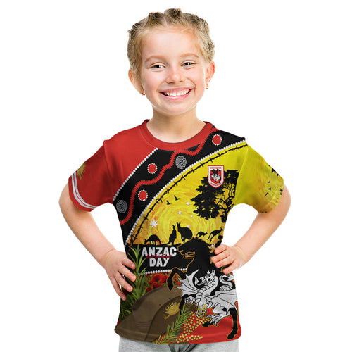 Dragons Rugby ANZAC Day Kid T Shirt Saints Rosemary Starry Night