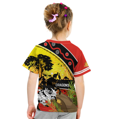 Dragons Rugby ANZAC Day Kid T Shirt Saints Rosemary Starry Night