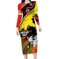 Dragons Rugby ANZAC Day Long Sleeve Bodycon Dress Saints Rosemary Starry Night