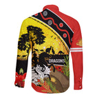 Dragons Rugby ANZAC Day Long Sleeve Button Shirt Saints Rosemary Starry Night