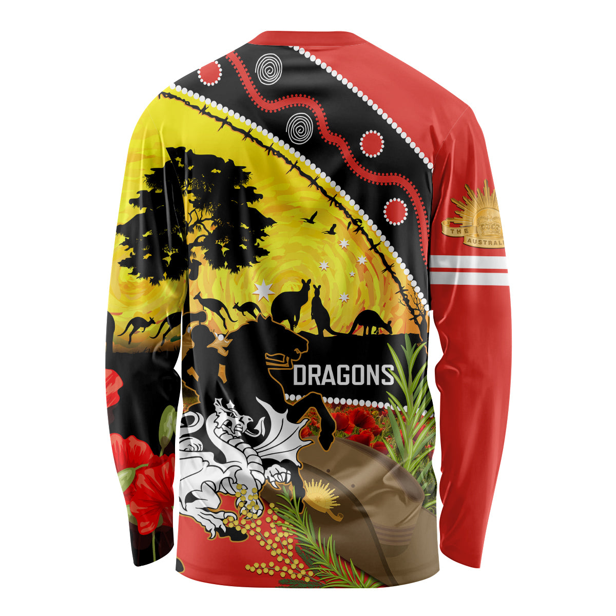 Dragons Rugby ANZAC Day Long Sleeve Shirt Saints Rosemary Starry Night