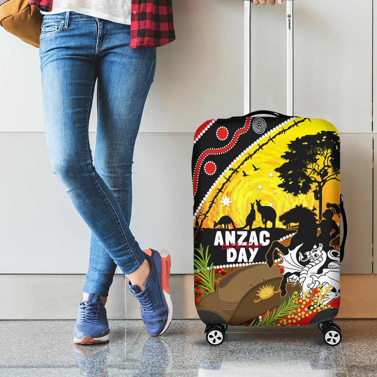 Dragons Rugby ANZAC Day Luggage Cover Saints Rosemary Starry Night