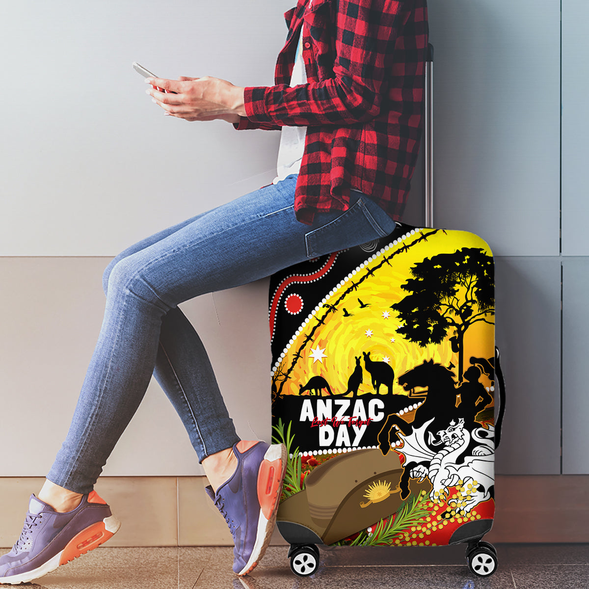 Dragons Rugby ANZAC Day Luggage Cover Saints Rosemary Starry Night