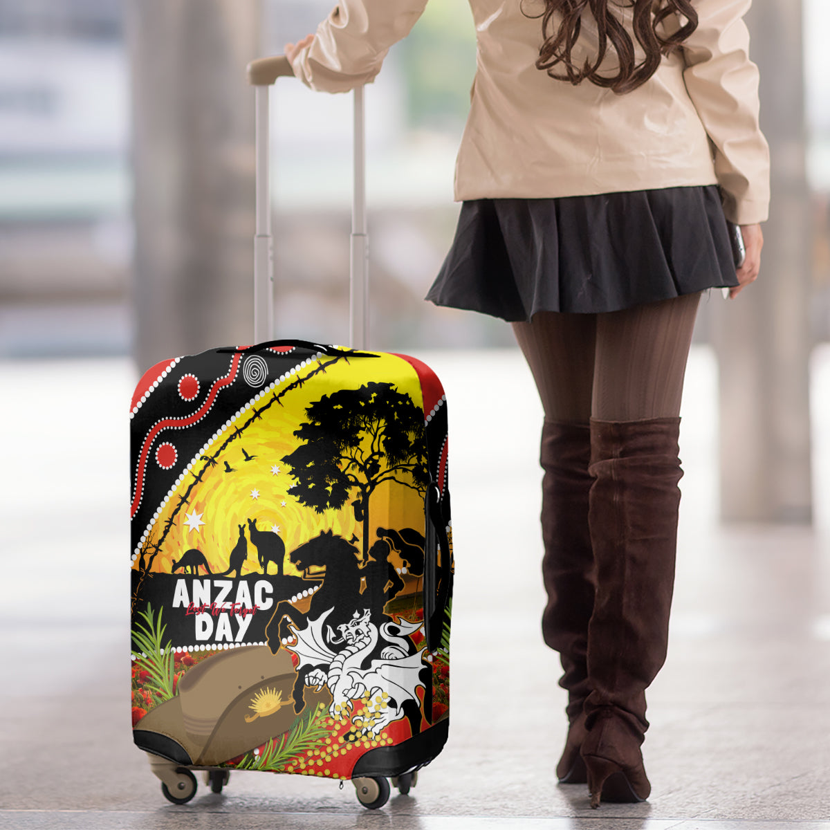 Dragons Rugby ANZAC Day Luggage Cover Saints Rosemary Starry Night