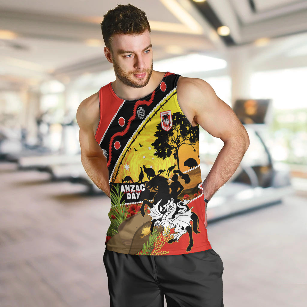 Dragons Rugby ANZAC Day Men Tank Top Saints Rosemary Starry Night