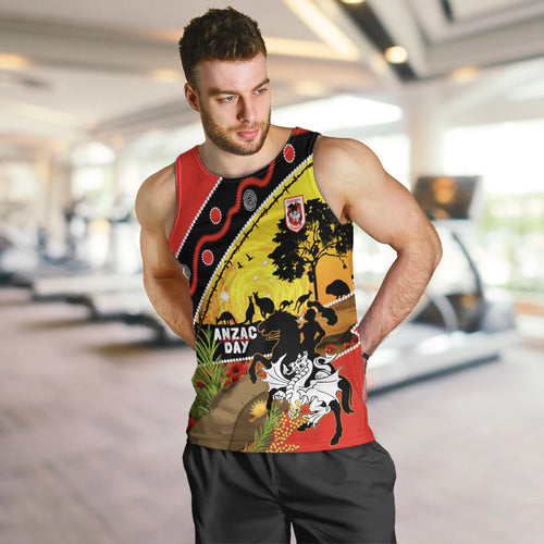 Dragons Rugby ANZAC Day Men Tank Top Saints Rosemary Starry Night