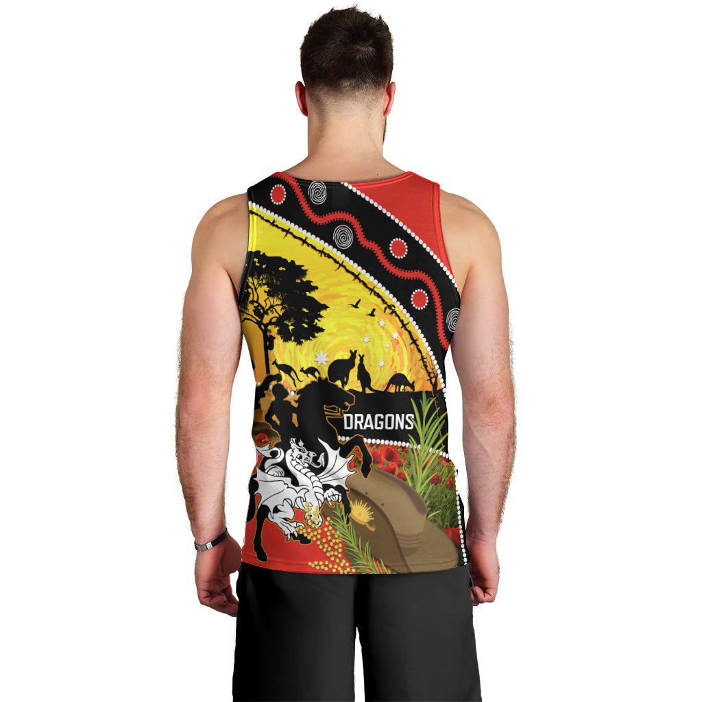 Dragons Rugby ANZAC Day Men Tank Top Saints Rosemary Starry Night