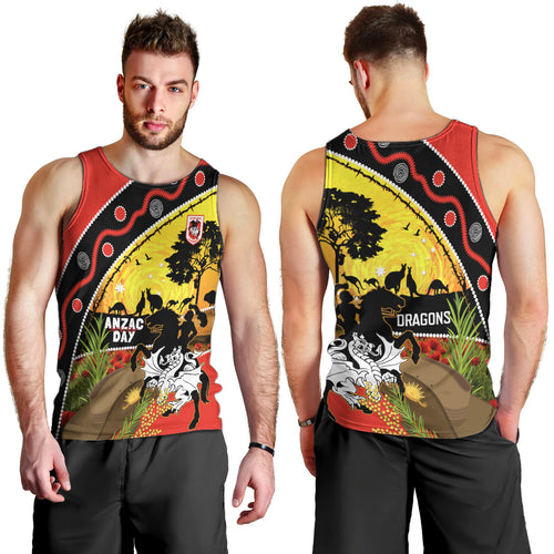 Dragons Rugby ANZAC Day Men Tank Top Saints Rosemary Starry Night