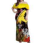 Dragons Rugby ANZAC Day Off Shoulder Maxi Dress Saints Rosemary Starry Night